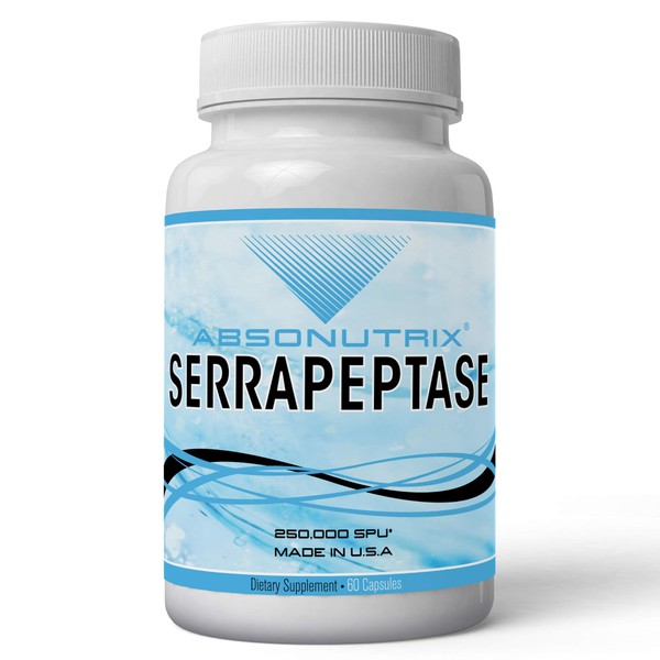 Absonutrix Serrapeptase 250,000 Units serratiopeptidase antioxidant 60 Vegetable Capsules Made in USA