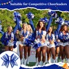 6PCS Large Glitter Cheer Bows Royal Blue and White 8"