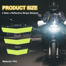 PATIKIL Reflective Stripe Stickers, 2 Sets Night High Visibility Reflective Decals Waterproof Safety Warning Decals Outdoor Reflectors for Cars Motorcycles Bike, Fluorescent Yellow