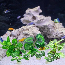 Vtapliea Betta Fish Tank Accessories 7 Pack Silk Aquarium Plants Decoration Artificial Fish Tank Plants Set for Aquariums Decor