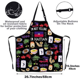 G2TUP Haitian Kitchen Apron Haitian Cooking Apron Haiti Kitchen Gifts Haiti Flag Apron (Haitian CA)