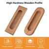MOROBOR 4PCS Oval Wood Recessed Concealed Handle, Embedded Design Wood