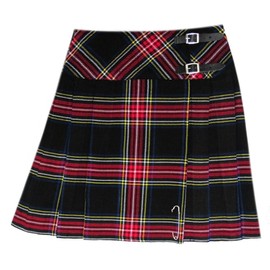 Tartanista Black Stewart Tartan 20 inch Kilt Skirt - Size UK 10/W30