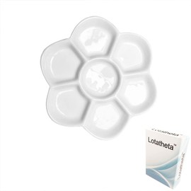 Lotatheta 3.4" Diameter Flower Paint Palette Glazed Watercolor Painting Mixing Ceramic Palette
