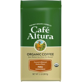 Cafe Altura Whole Bean Organic Coffee, Peruvian, 2 lb Bag