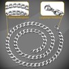 DonDon Men's Curb Chain Necklace Silver Stainless Steel Length 52