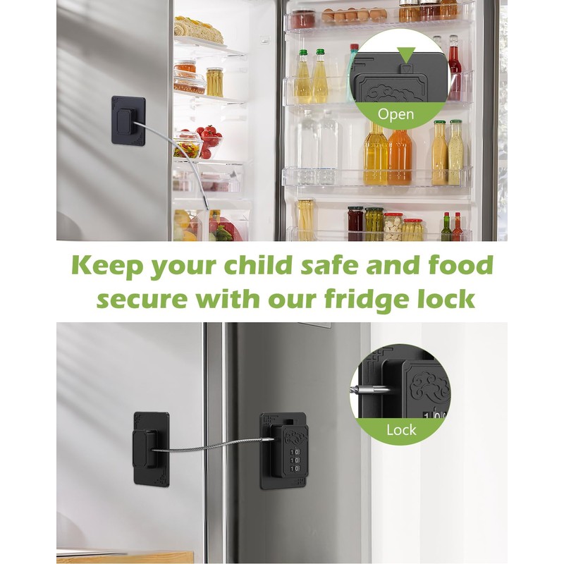 KeeKit Refrigerator Lock, Heavy Duty Fridge Lock, Combination Lock with