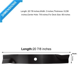 Dibanyou Lawn Mower Deck Blades for John Deere John Deere M128485 M131958 M144196 M163983 TCU15881 60" Deck 737 1023E 1025R 3720 1400 1500