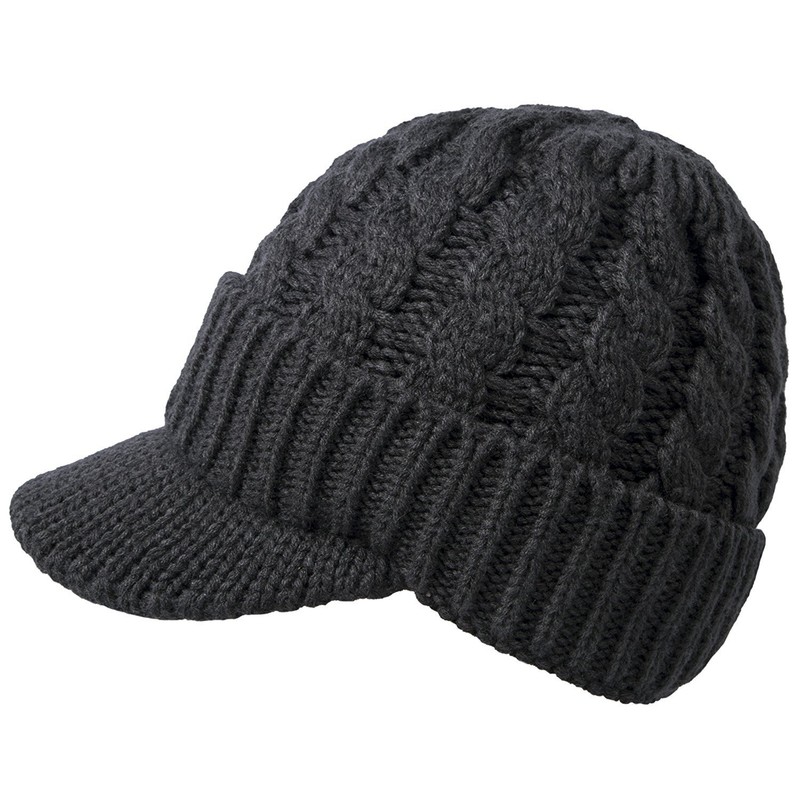 KUYOU Unisex Knitted Beanie Cap Winter Cap Hat with Peak,