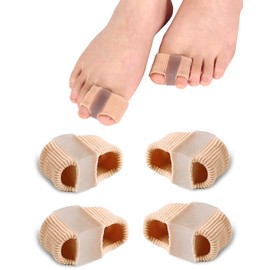 Toe Spacers for Women Men Bunion Correct, Toe Separators for Bunion Correction, Hammer Toe Straightener Toe Spreaders with 2 Elastic Toe Loops and Soft Gel Pads, Good for Relief (S+L)