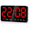 HiCOZZIE Digital Wall Clock, 9Inch LED Digital Clock Large Display