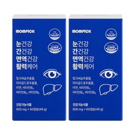 Mompick Eye Health Liver Health Immune Health Vitality Care Lutein Milk Thistle Zinc Nutrients, 2 Pieces, 60 Servings / 맘픽 눈건강 간건강 면역건강 활력 케어 루테인 밀크씨슬 아연 영양제, 2개, 60회분