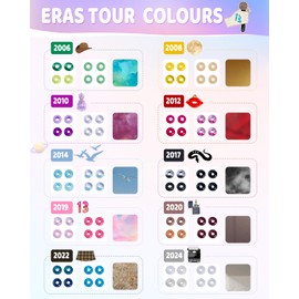 Goldwise Friendship Bracelet Kit for ERAS Tour, 30 Colors(Album Inspired) 4mm Glass Seed Beads for Jewelry Making, Letter Beads (A-Z) with Charms, 13" Tattoo Sticker, DIY Crafts for Gifts Birthday