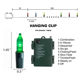 Dazzle Bright Christmas Mini String Lights, 4 Pack Total 64FT 200LED Batter Operated Waterproof Fairy Lights with 8 Modes for Xmas Indoor Outdoor Yard Garden Holiday Decorations (Multi-Colored)