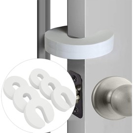 6 Piezas Topes Puertas, Tope para Puerta para Bebé Seguridad, Parachoques de EVA Duradera Resistente a Múltiples Impactos El Tapón, Protector de Paredes, Protege Tus Suelos (Blanco)
