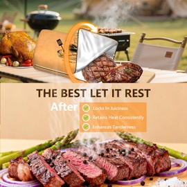 BBQ Blanket for Resting Meat, Reusable Smoker Meat Resting Blanket, Smoker Grilling Insulated Meat Resting Bag, Brisket Resting Blanket with Wide Mouth and Zipper for Large Brisket, 21 Inch-Black