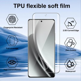 zZjoOoj Screen Protectors for Realme GT 6 / GT6 / GT 6T, 2 Flexible TPU Film and 2 Individual Camera Screen Protector, Anti-Scratch, [HD Clear]
