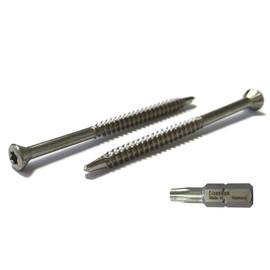 Plank Screws Stainless Steel 3.2 x 40 mm Set of 200 with Pan Head Torx A2 with Bit
