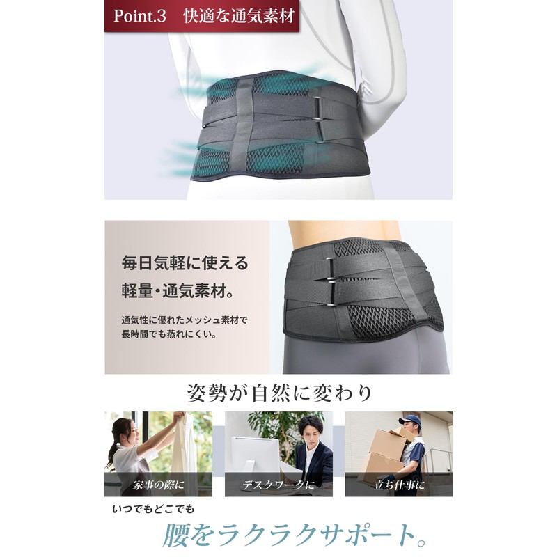 DR.FITNER [ドクターフィットナー] 腰サポーター 腰ベルト コルセット 腰用サポーター 【整体師・理学療法士推奨タイプ】 男性用 女性用 大きいサイズ