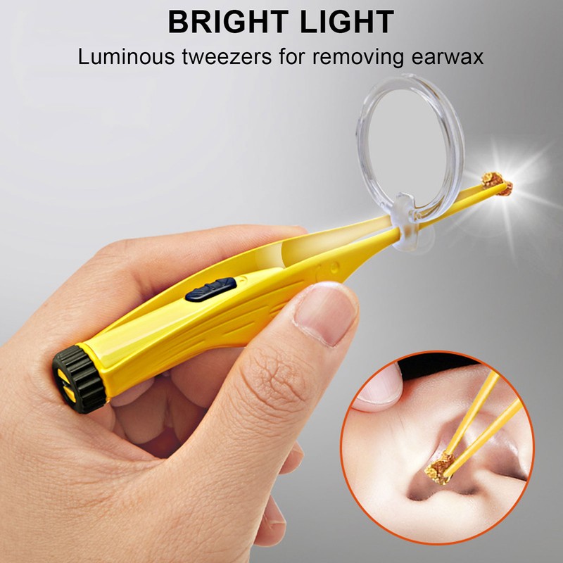 Rechargeable LED Luminous Earpick Ear Tweezers Portable Earwax Removal Cleaning