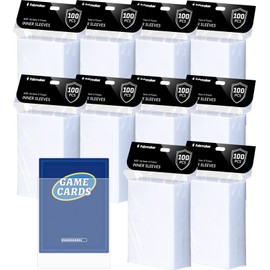 Fabmaker 1000 Pack Inner Card Sleeves, Premium Clear Perfect Fit Inner Sleeves for Double-Sleeving, Protect All Your Standard MTG Card, Trading Cards, TCG Card, Game Gard, Never Tear 64x89mm