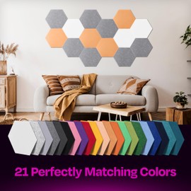 Ekkogo Ekkogo Acoustic Panels 12-Pack Soundproof Wall Panels 14"X12.1"X0.4" Sound Panels High Density Sound Dampening Panels - [Pebble Gray Hexagon]