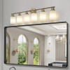 39" Modern 6-Light Vanity Wall Sconce, Golden Finish with Frosted