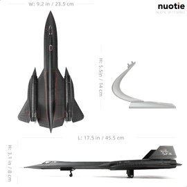 NUOTIE 1/72 Scale SR-71a Blackbird Metal Model High-Altitude Reconnaissance Aircraft Military Diecast Plane Model for Collection or Gift
