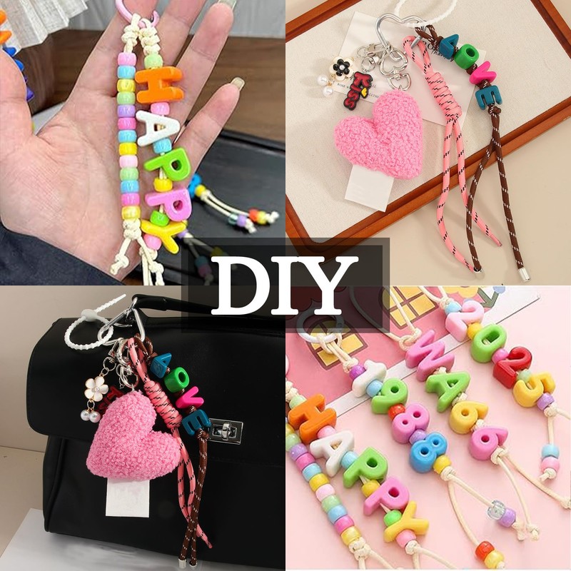 40 PCS Number Beads 3D Acrylic 0-9 Loose Large Hole