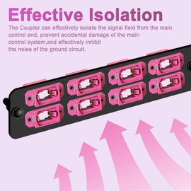 GwliUni 25Pcs MPO to MPO Fiber Optical Patch Cord Couplers, MPO Cable Jumper Connector Adapter, Key up to Key Down for Red OM4 Multi-Mode 40G 100G 8/12/24 Core MPO Fiber Connection