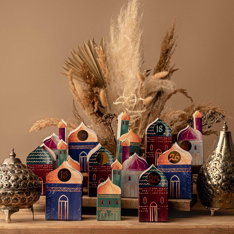 Papierdrachen DIY Ramadan Calendar for Crafts and Filling, Houses, 30