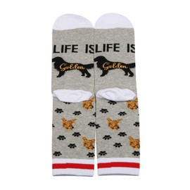 2 Pairs Golden Retriever sock Dog Mom Gift Golden Retriever Lover sock Gift For Golden Retriever Owner (Cotton, Life Golden sock ca)