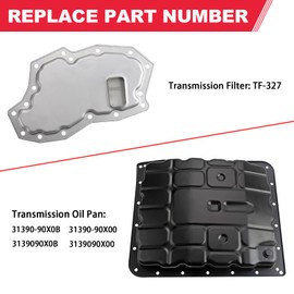 Transmission Oil Pan with Drain Plug, with Automatic Transmission Filter Kit Fit for Nissan Armada Frontier Pathfinder Titan Replaces# TF-327 31390-90X0B 31390-90X00
