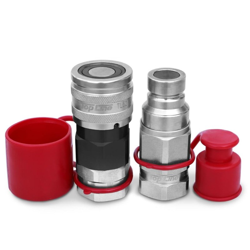 3/4" NPT Flat Face High Flow Quick Connect Hydraulic Coupler