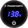 Powerwerx PanelDome-Blue Blue LED Volt Meter, Battery Percentage Display, Waterproof,