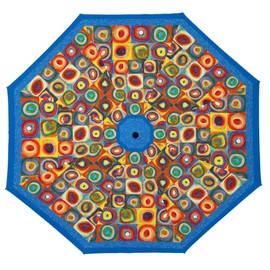 RainCaper Kandinsky Circles Reverse Inverted (inside-out) Windproof Museum Reverse-opening Upside Down Umbrella with C-shaped Handsfree Handle