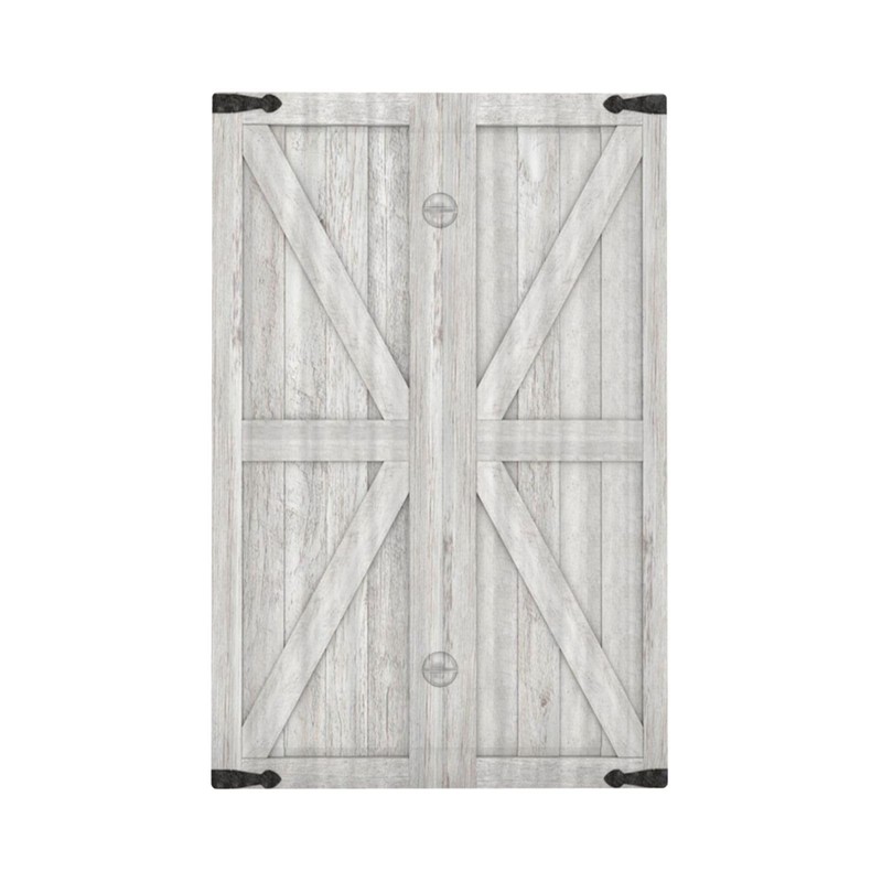 Spshian Decorative Switch Plate Covers Rustic Wooden White Barn Doors