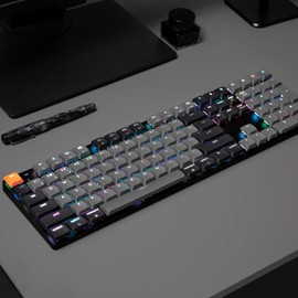 Keychron K5 QMK Custom Mechanical Keyboard, Ultra-Slim Full Size 104 Keys Wireless Gaming Keyboard, Low-Profile Banana Switch with RGB Backlits for Mac Windows, Version 2