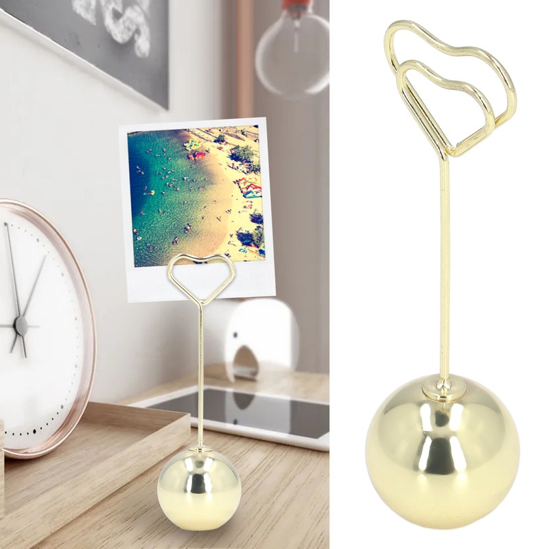 2Pcs Table Number Holder Heart Shaped Firm Stable Premium Metal