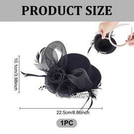 nbeads Mini Fascinator Hats, Vintage Fascinators Hats, Mini Hat Clips, Tea Party Fascinator Hats, Decorative Mini Hair Accessories for Girls, Women, Tea, Cocktail Party, White, 22.5 x 10.1 cm