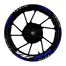 Awonderful Motorcycle Reflective Wheel Stripes kit, Vinyl Wheel Rim Stickers Compatible with Yamaha YZF R6 2017-2024 (Blue)