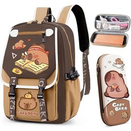 FCXVXCL Capybara Kids Backpacks,Primary Backpack Student School Bag 3D Printed Large Capacity Cartoon Kid Rucksack Student Travel Backpacks Gift for Kids Boys Girls 29 * 16 * 46CM