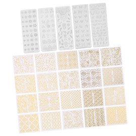 TOVINANNA 5Pcs Nail Art Stamping Plates DIY Floral Templates for Unique Manicure Designs Reusable Nail Art Stencils for Home Use and Nail Salons