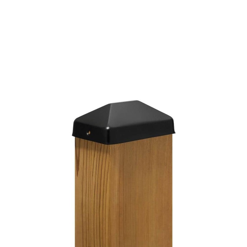 4 x 6 in. Black Stainless Steel Pyramid Post Cap