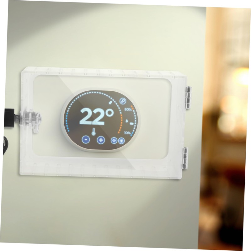 TEHAUX Transparent Thermostat Lock Box Keyed Wall Mounted Guard for