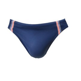 HOM Men's Micro Nautical Cup Swimming Trunks Swim Briefs, Navy Striped