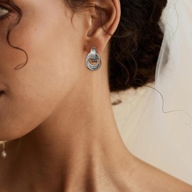 SHERLOVE Trendy Silver Knot Earrings for Women Chunky Statement Drop Dangle Earrings Lightweight Hypoallergenic Fashion Silver Jewelry