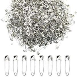 Ruidee 500 Pieces Safety Pins 20mm Small Sewing Pins Metal Mini Safety Pins for Home Office Art Craft Jewelry Making (XBZ/Silver)