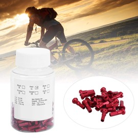 Bicycle Spoke Nipples, GUB Pack of 100 Bicycle Aluminium Alloy Spoke Caps Spoke Cover Nipple Cycling Accessories for Mountain Road Bicycles, 2 mm / 0.08 inch Inner Diameter (Red)
