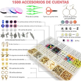 Kit Para Hacer Pulseras De Abalorios Para Niñas De 7500 Piezas,Kit Artesanía Pulsera Manualidades Diy Set Para Niñas,Juguete Y Regalo Para Niña,Regalo De Vacaciones(7500)